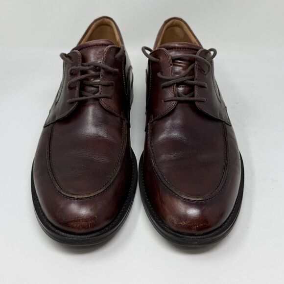 Ecco Helsinki Derby Shoes Mens 9 - 9.5 EU 43 Brown Leather Apron Toe Lace Up - Picture 4 of 14